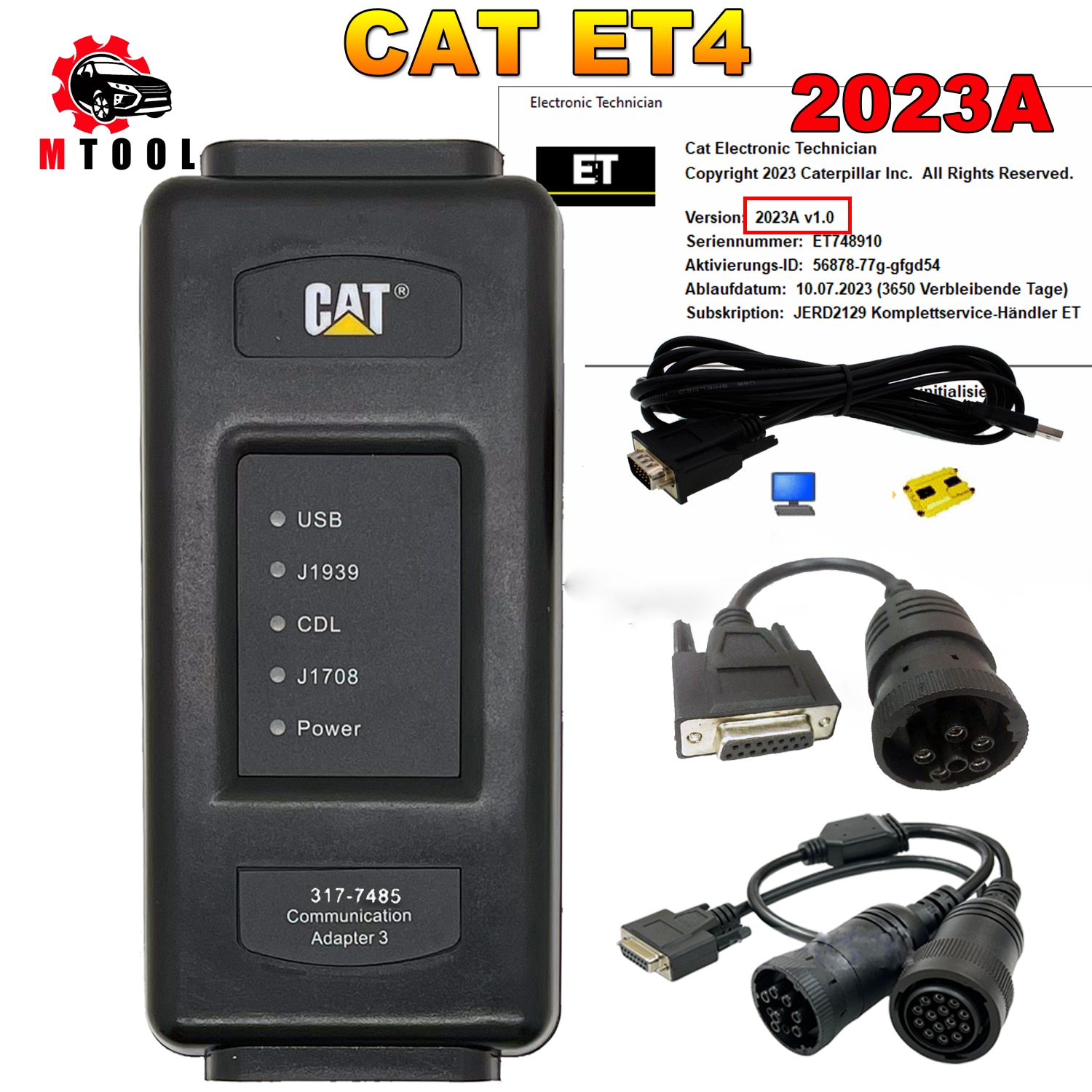 for Caterpillar CAT ET4 317-7485   III 2023A Ʈ  , CAT4 J1939  USB  ET 4  Ƽ ĳ